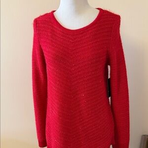 I N Studio Petite Red Sequin Handkerchief Bottom Petite Medium
